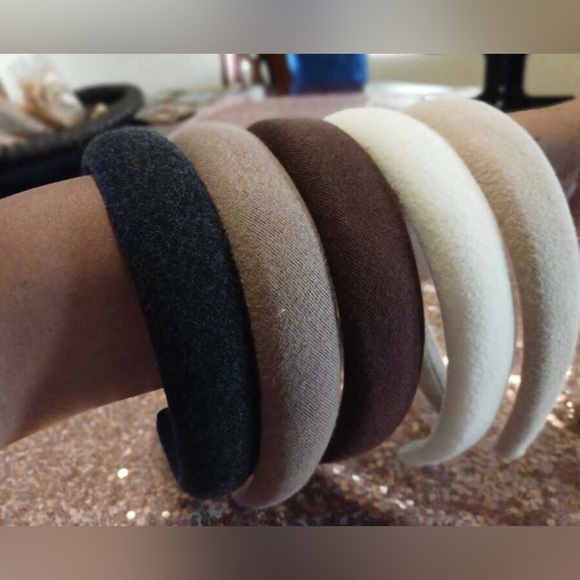 New 5 Piece Handmade Wide Padded Hairband Hair Accessory Set - Picture 12 of 16